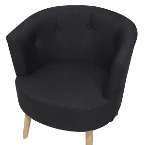 Beliani Modern Armchair ODENZEN Fabric Black