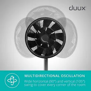 DUUX DXCF09UK Whisper quiet Fan with 26 Speeds and Remote, Grey