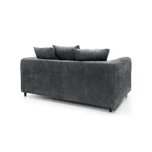 Harriet Crushed Chenille 2 Seater Sofa in Dark Grey