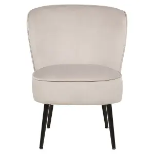 Beliani Modern Armchair VOSS Velvet Taupe