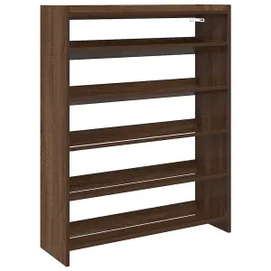 Berkfield Shoe Rack Brown Oak 80x25x100 cm Engineered Wood