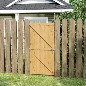 183 cm D x 91 cm W Pine Wood Single Garden Gate with Latch Easy Installation