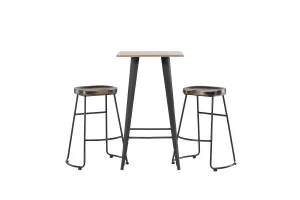 Tempe Bar Table , 60x60 Walnut MDF with 2 Ozark Bar Chairs