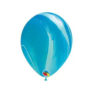 Qualatex Superagate Latex Swirl Balloons (Pack of 25) Blue/Sky Blue (One Size)