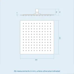 Calla Square Concealed Thermostatic Mixer Valve Hand Held 300mm Shower Head Set