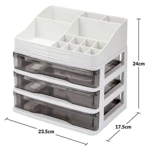 Makeup Organizer - Cosmetic Organiser Transparent Drawer -Cosmetic Box Tray with Drawers - Vanity Countertop Display Case