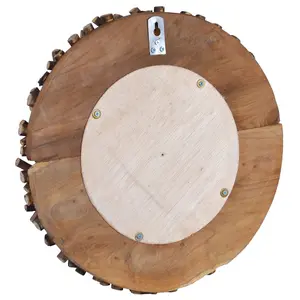 Berkfield Wall Mirror 40 cm Teak Round