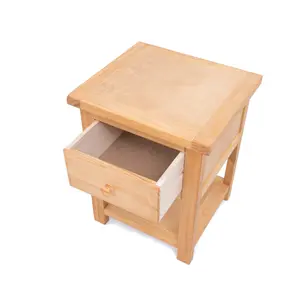 Lugo 1 Drawer Bedside Table Wood Knob