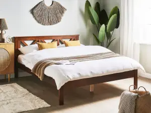 Wooden EU King Size Bed Dark TANNAY