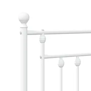 Berkfield Metal Bed Frame with Headboard and Footboard White 100x190 cm