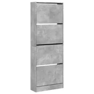 Shoe Cabinet Concrete Grey 60x21x163.5 cm Engineered Wood