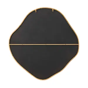 Loscalzo Pebble Metal Framed Wall Mirror - Organic Shape Hallway Mirror Gold