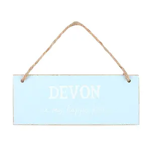 Something Different Devon Is My Happy Place Hanging Sign Blue/White (One Size)