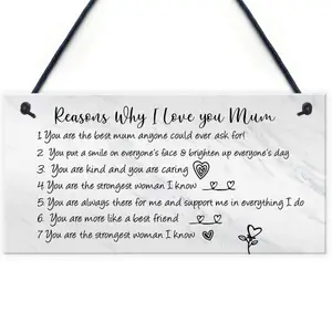 Reasons Why I Love Mum Birthday Christmas Gift Hanging Plaque Mum Gift From Daughter Son