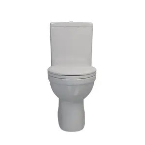 Thasos White Close-coupled Round Toilet set with Soft close seat & Close coupled cistern