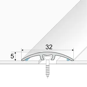 A66 32mm Anodised Aluminium Door Threshold Strip - Black, 0.93m