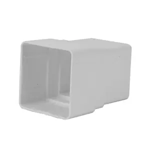 FreeFlow White Square 65mm Downpipe Straight Connector, Rain Water Systems