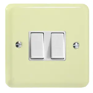 Varilight 2-Gang 10A 1- or 2-Way Rocker Switch White Chocolate