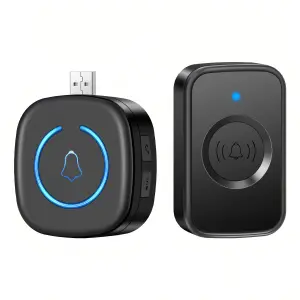 USB Wireless Doorbell for Home balck