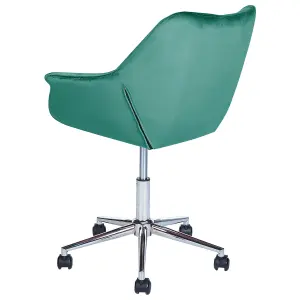 Desk Chair Velvet Emerald Green LABELLE