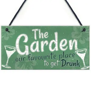 Red Ocean Funny The Garden Sign Hanging Plaque Shed SummerHouse Novelty Friendship Gift Decor