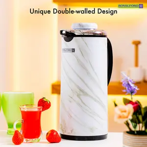 Royalford Marble Vacuum Flask | Double Walled Vacuum Insulated Tea Carafe 1300ML /44OZ Jug