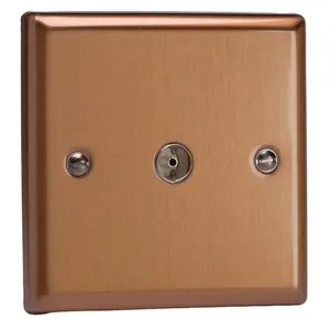 Varilight 1-Gang TV Socket, Co-Axial Brushed Bronze