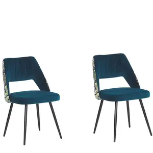 Erlandson Upholstered Dining Chair (Set of 2) Blue