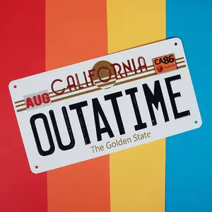 Back To The Future Replica Number Plate Tin Sign