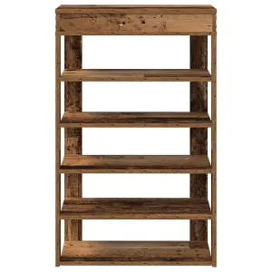 Berkfield Shoe Rack Old Wood 60x30x98 cm Engineered Wood