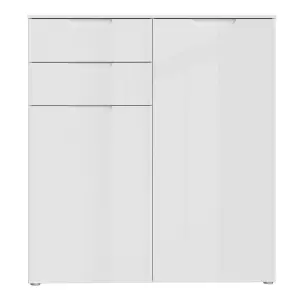 Sienna Chest of Drawers in White/White High Gloss