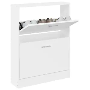 Berkfield Shoe Cabinet White 59x17x81 cm Engineered Wood