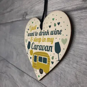 Red Ocean Novelty Caravan Motorhome Gifts Hanging Wooden Heart Caravan Accessories Home Decor Gifts