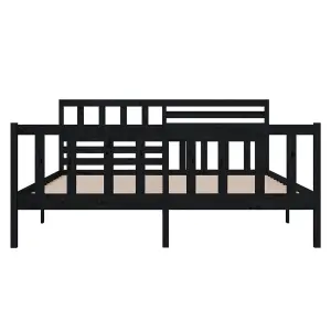 Berkfield Bed Frame Black Solid Wood 120x200 cm