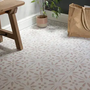 d-c-fix Vintage Flowers Self Adhesive Vinyl Floor Tiles Pack of 22 (2sqm)