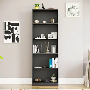 Ronald Bookcase Black / 175 cm H x 60 cm W