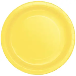 Amscan Paper Plain Dinner Plate (Pack of 8) Yellow (One Size)