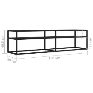 Berkfield TV Cabinet Black Marble 160x40x40.5 cm Tempered Glass