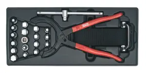 Sealey Tool Tray with Oil Filter Wrench, Pliers & Drain Plug Set 21pc TBT28