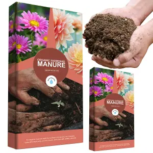 2 Bags (80 Litres) Organic Farmyard Manure With Essential Nutrients For Gardeners Encouraging Healthy Plant Growth