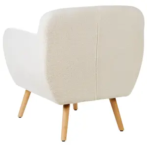 Beliani Retro Armchair MELBY Boucle White