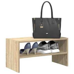 Berkfield Shoe Rack Stackable Sonoma Oak 60x30x30.5 cm