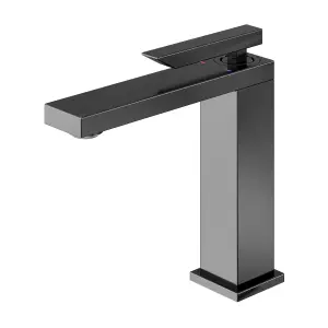 GoodHome Kolima Titanium Medium Square Basin Mono mixer Tap