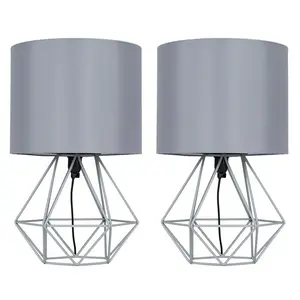 Bartelt Metal Table Lamp (Set of 2) Grey