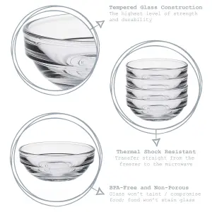 Duralex - Lys Glass Stacking Bowls for Kitchen, Serving - 6cm (2") - Pack of 4