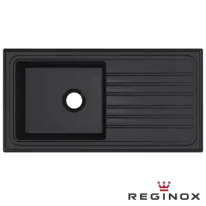 Reginox RL404 CB II Black 1.0 Bowl Inset Reversible Ceramic Kitchen Sink