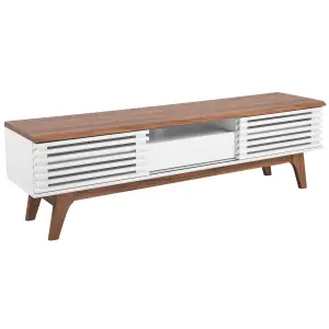 Beliani Rustic TV Stand White DETROIT