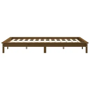 Berkfield Bed Frame Honey Brown 140x190 cm Solid Wood Pine