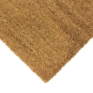 JVL Manor Plain Natural Coir Backed Door Mat, Latex, 40x60cm, Brown