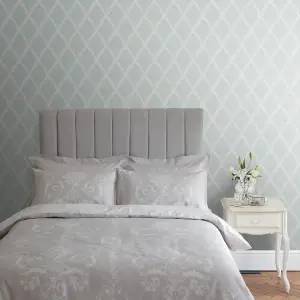 Laura Ashley Florin Duck egg Geometric Smooth Wallpaper